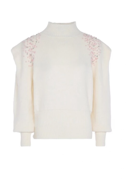 Foto van product faina Trui rosa / zilver / transparant / wolwit