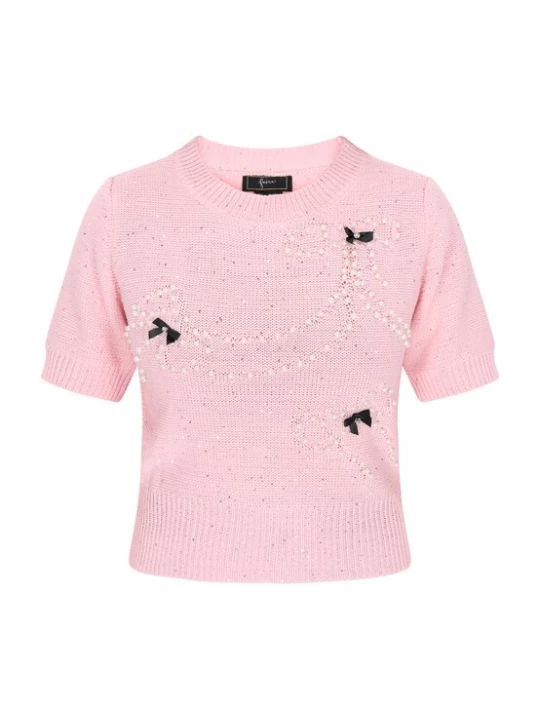 Foto van product faina Trui rosa / zwart / parelwit