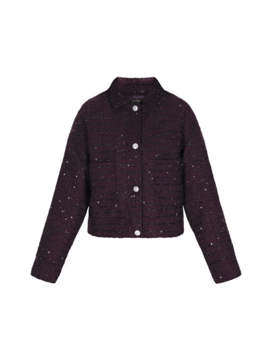 Foto van product faina Tussenjas aubergine / zwart / zilver