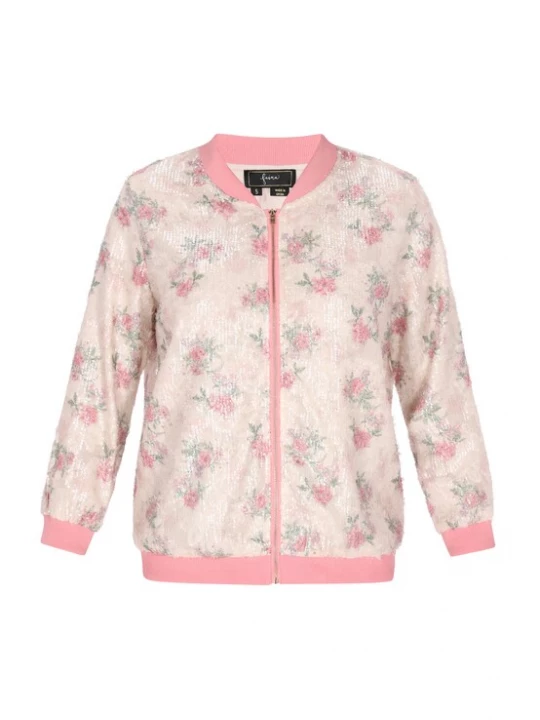 Foto van product faina Tussenjas 'Fashion Look' groen / rosé / offwhite