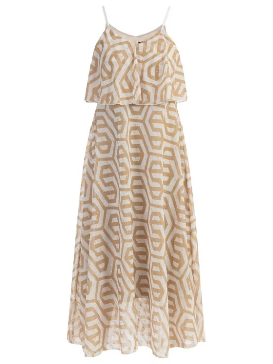 Foto van product faina Zomerjurk chamois / goud / wit