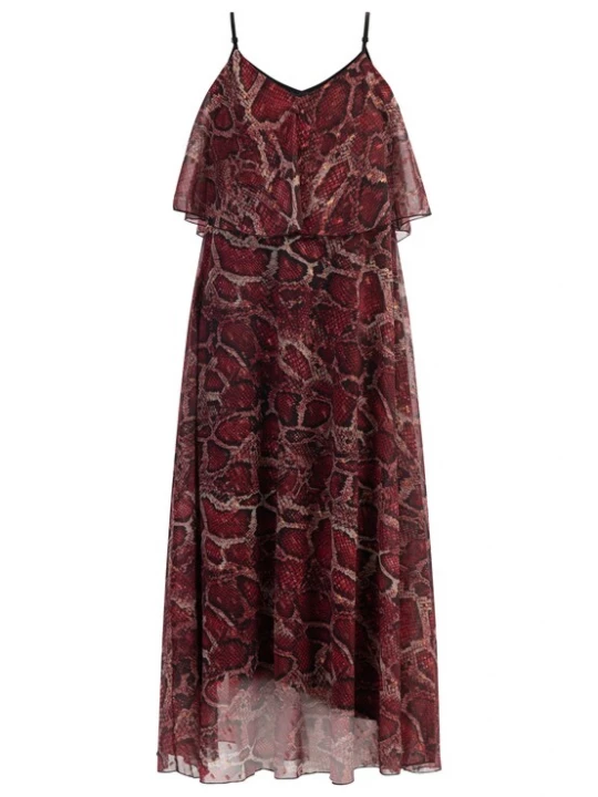 Foto van product faina Zomerjurk goudgeel / rood / donkerrood / zwart