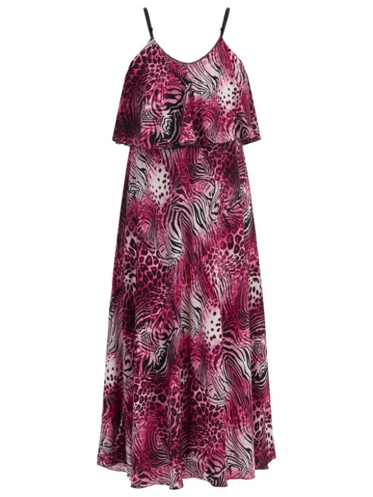 Foto van product faina Zomerjurk pink / fuchsia / zwart / wit