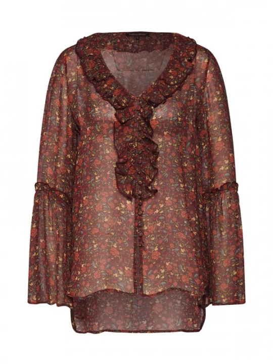 Foto van product Farina Opoku Blouse 'Samia' geel / groen / oranje / bordeaux