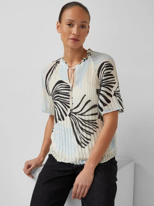 Foto van product Feestelijke chiffon blouse met plooien en ruches s.Oliver