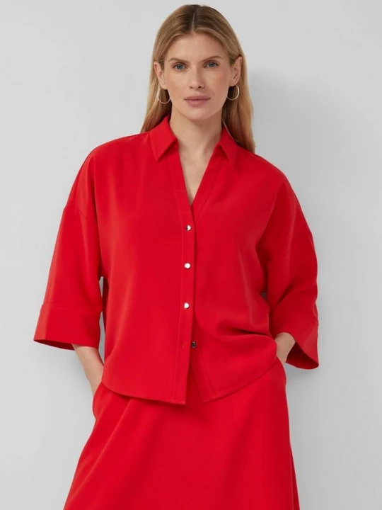 Foto van product Feestelijke crêpe blouse met 3 / 4 mouwen s.Oliver rood