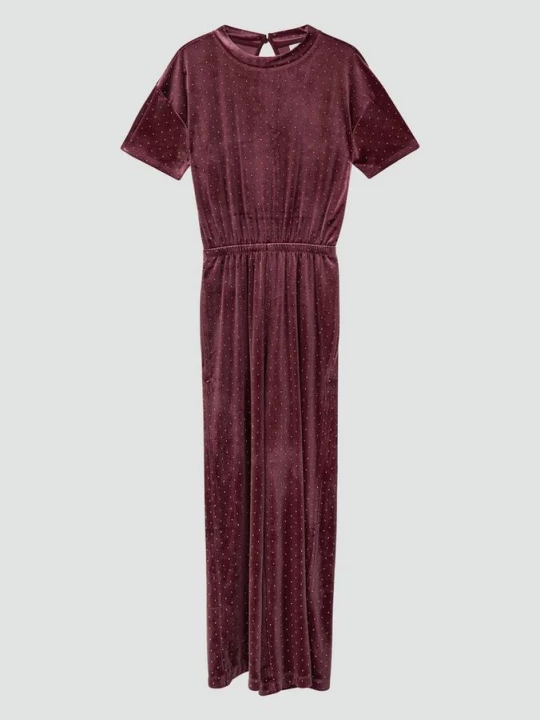 Foto van product Feestelijke fluwelen jumpsuit met strassteentjes s.Oliver rood