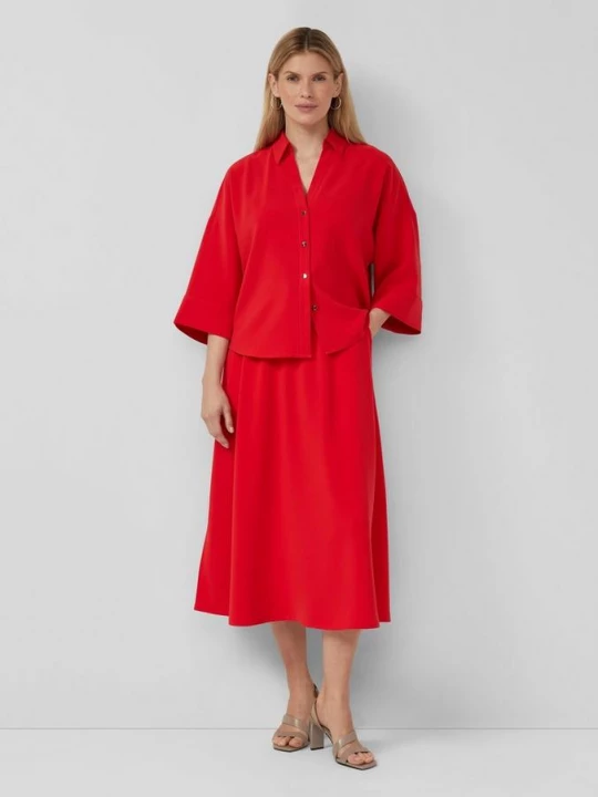 Foto van product Feestelijke midirok met elastische tailleband en plooien s.Oliver rood