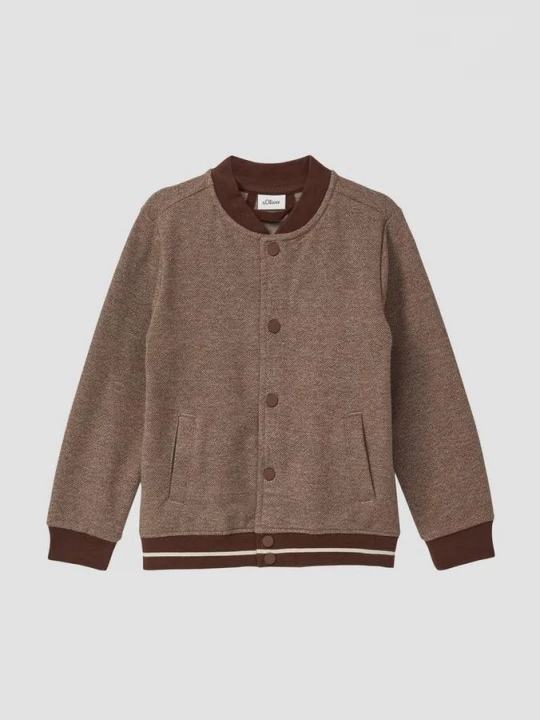 Foto van product Feestelijke sweatblouson met visgraatmotief s.Oliver bruin