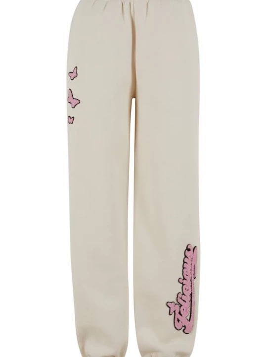 Foto van product Felicious Broek lichtbeige / oudroze / zwart