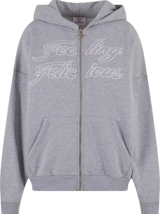 Foto van product Felicious Sweatvest grijs gemêleerd / wit