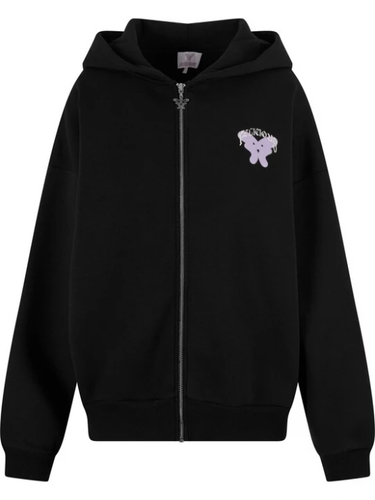 Foto van product Felicious Sweatvest 'Lucky Girl' sering / zwart / wit