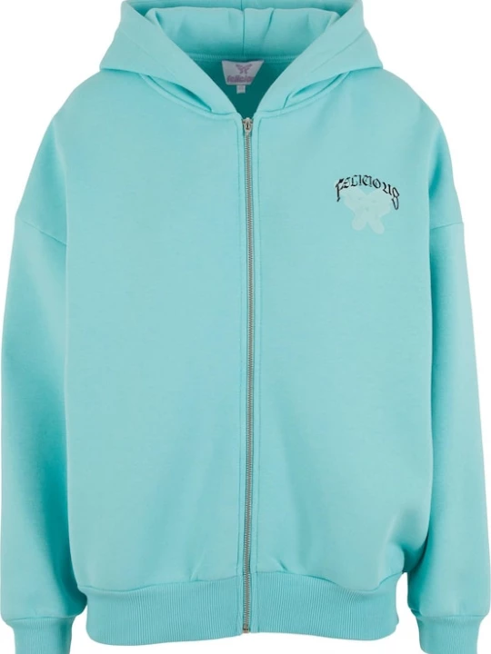 Foto van product Felicious Sweatvest turquoise / lichtblauw / zwart