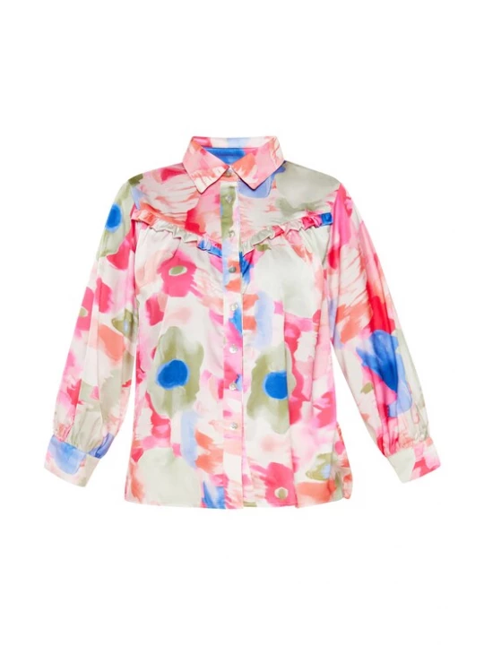 Foto van product FELIPA Blouse 'Fashion Look' blauw / olijfgroen / pink / wit