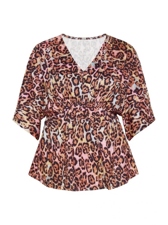 Foto van product Usha Blouse bruin / chocoladebruin / grijs / rosa