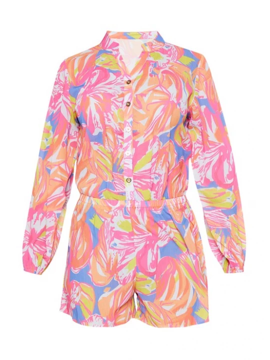 Foto van product Usha Jumpsuit 'Spring Summer' azuur / oranje / pink / offwhite