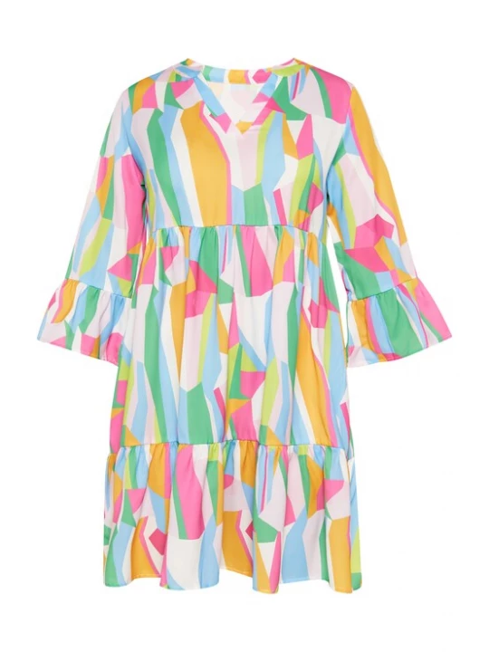 Foto van product FELIPA Jurk 'Fashion Look' lichtblauw / curry / groen / lichtroze