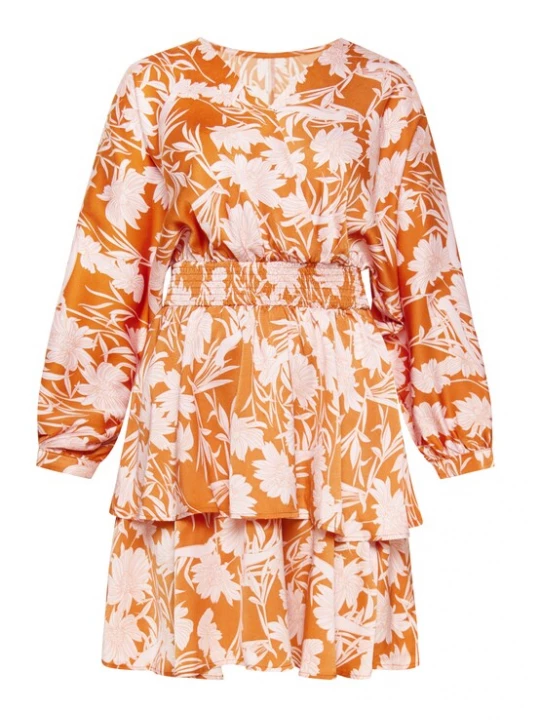 Foto van product Usha Jurk 'Festival' oranje / rosa