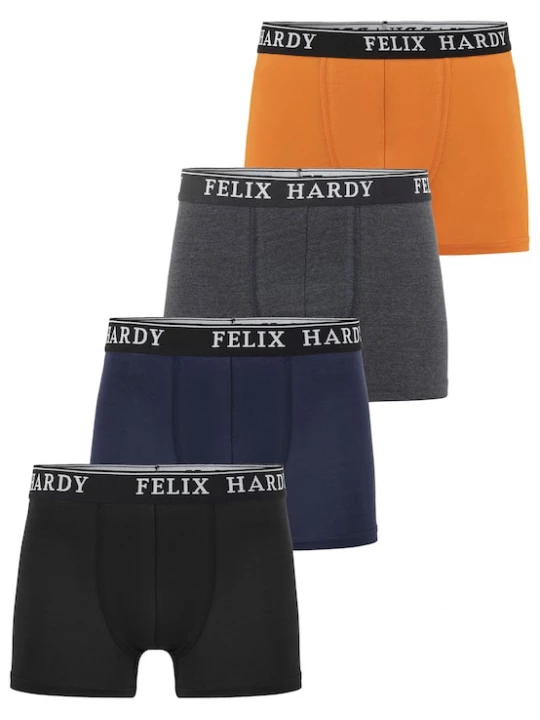 Foto van product Felix Hardy Boxershorts grijs / oranje / zwart