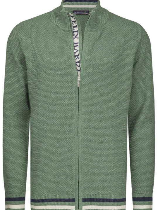 Foto van product Felix Hardy Gebreid vest marine / olijfgroen / wit