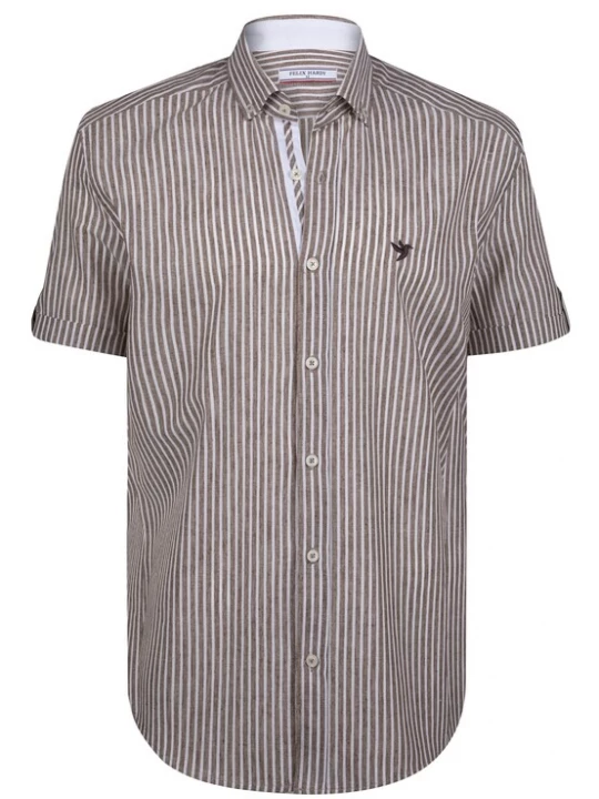 Foto van product Felix Hardy Overhemd beige / bruin / donkerbruin