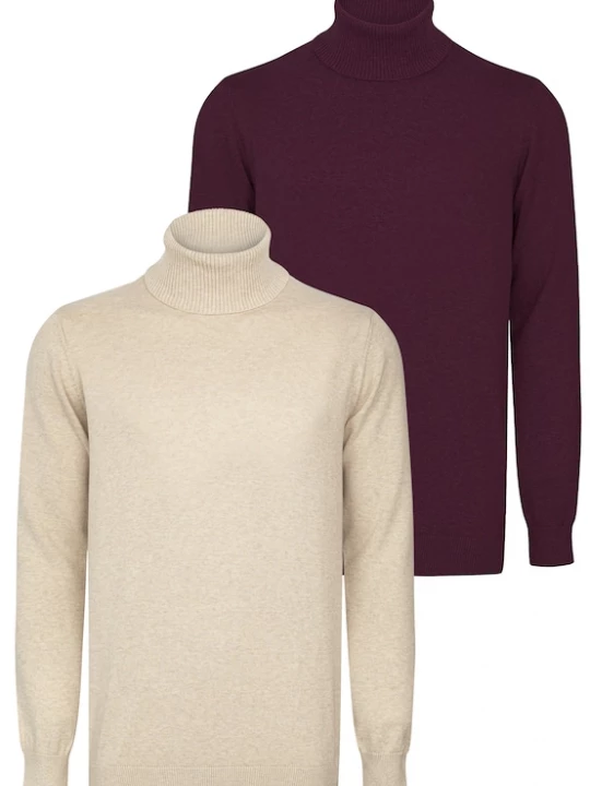 Foto van product Felix Hardy Trui beige / wijnrood