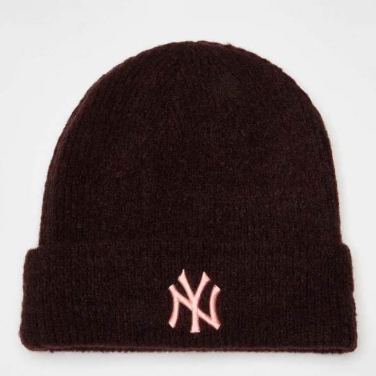 Foto van product Female Wide Cuff Beanie New York Yankees New Era bruin