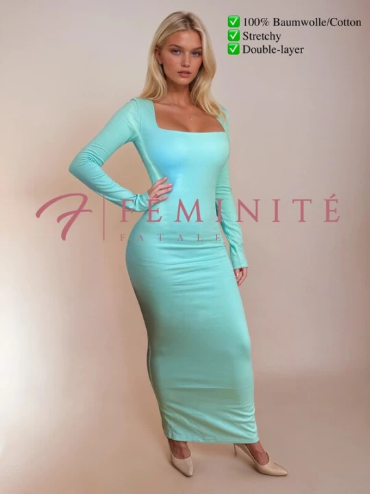 Foto van product FÉMINITÉ Fatale Jurk 'AURORA' cyaan blauw