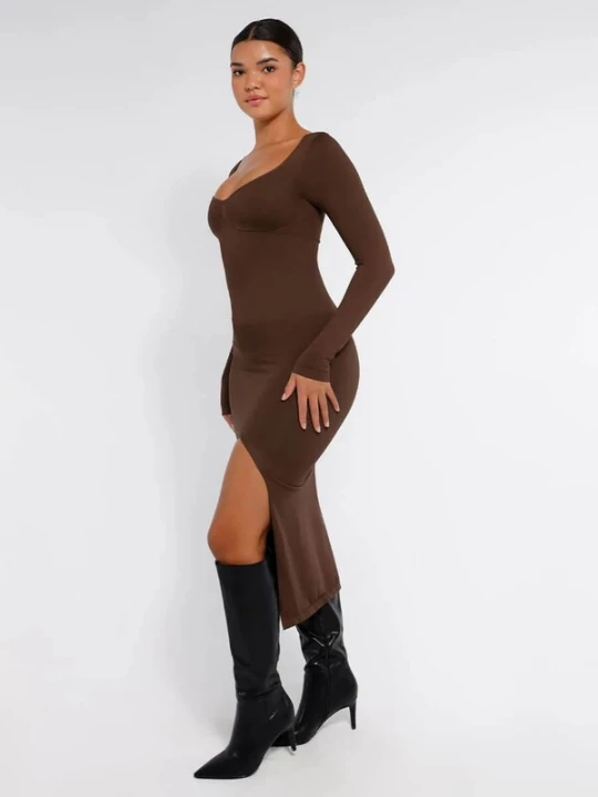 Foto van product FÉMINITÉ Fatale Jurk 'ELENA' bruin