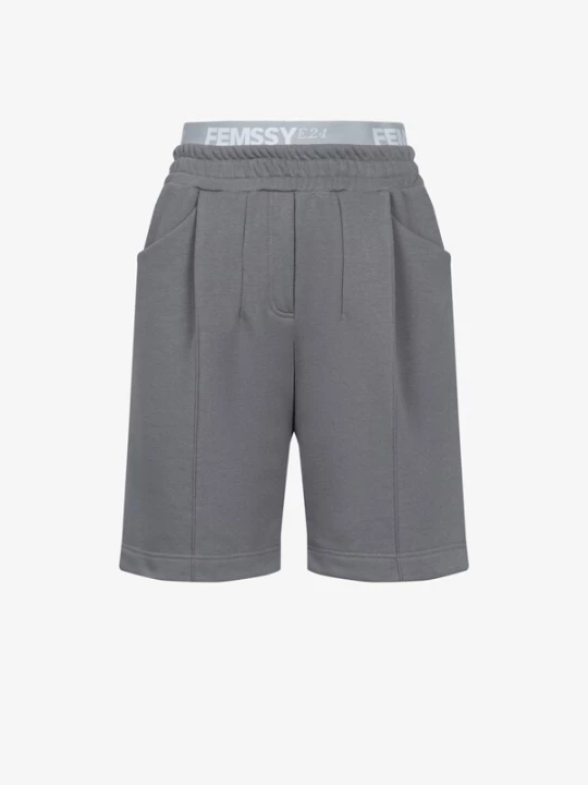 Foto van product FEMSSY Broek 'CREASE SWEATHORTS GREY' grijs