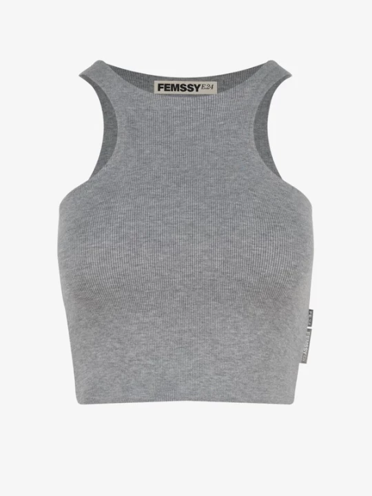 Foto van product FEMSSY Top 'MIDLINE TOP BEIGE' grijs