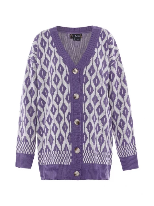 Foto van product FENIA Gebreid vest lichtgrijs / lila