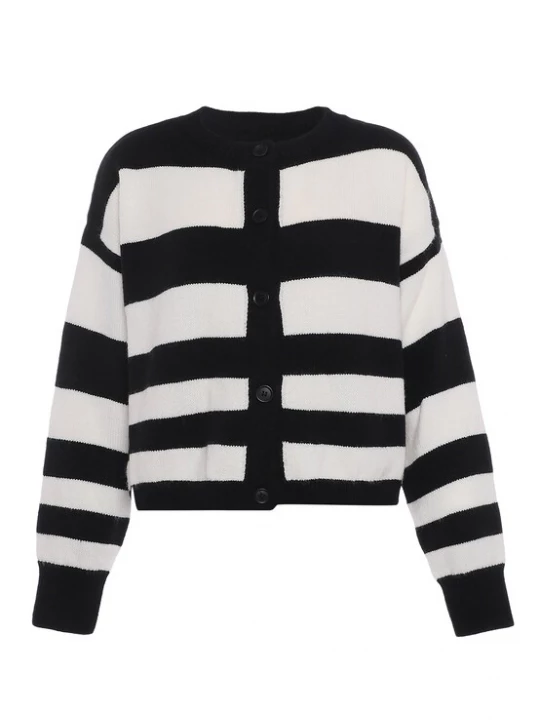 Foto van product FENIA Gebreid vest zwart / wit