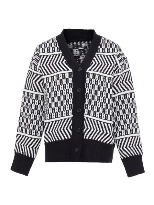 Foto van product FENIA Gebreid vest zwart / wit