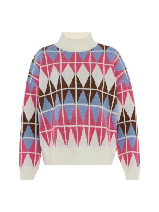 Foto van product FENIA Trui blauw / bruin / pink / wit