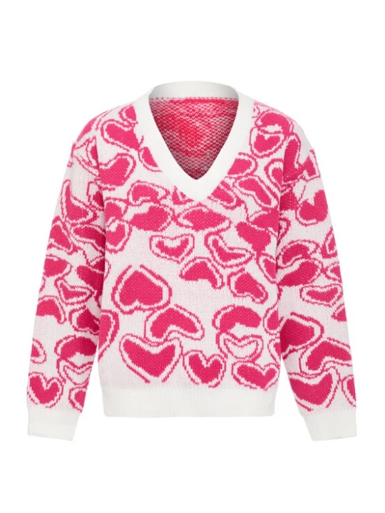 Foto van product FENIA Trui fuchsia / wit