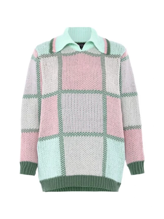 Foto van product FENIA Trui groen / mintgroen / lichtroze