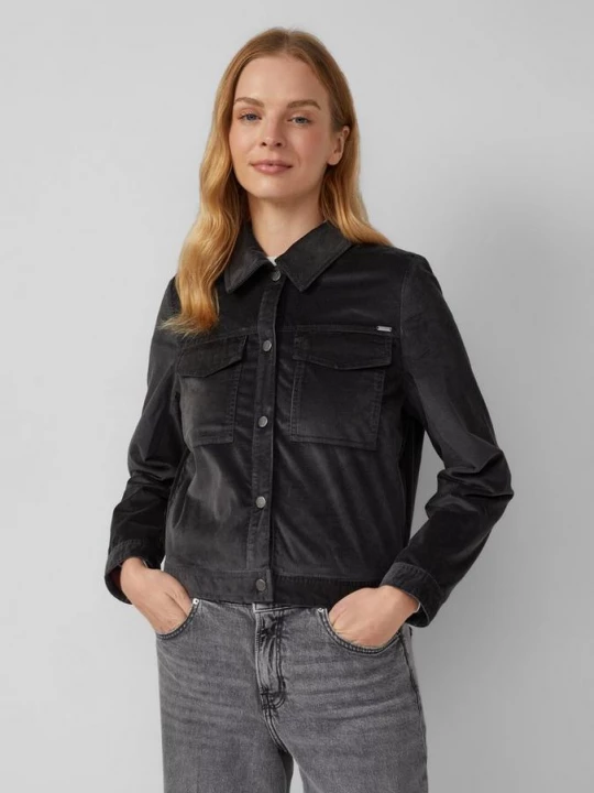 Foto van product Fijn corduroy jack met overhemdkraag en opgestikte borstzakken s.Oliver grijs
