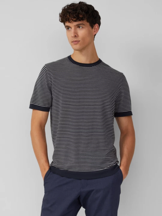 Foto van product Fijn gebreid overhemd van puur katoen s.Oliver blauw