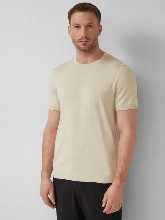 Foto van product Fijn gebreid T-shirt van katoen-zijdenmix s.Oliver beżowy
