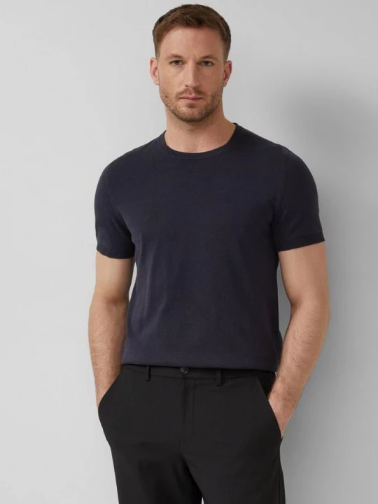 Foto van product Fijn gebreid T-shirt van katoen-zijdenmix s.Oliver blauw