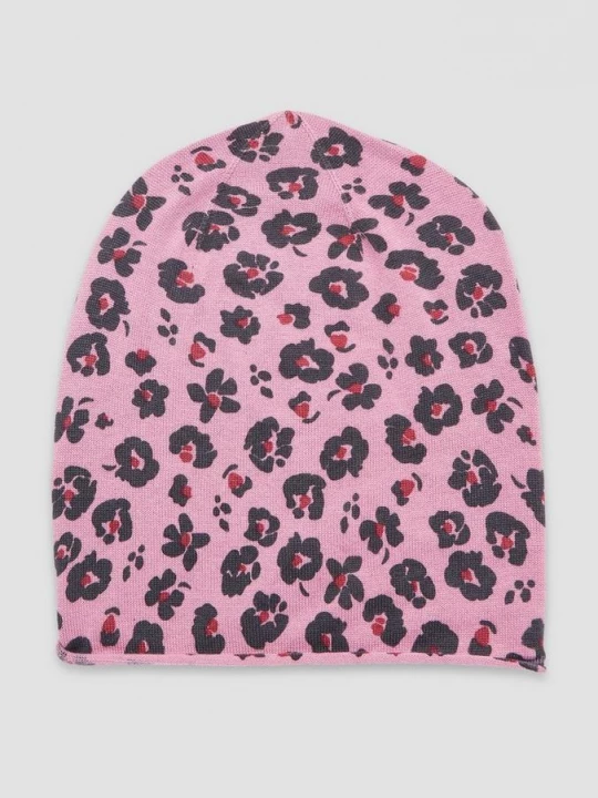 Foto van product Fijn gebreide muts met leoprint s.Oliver roze