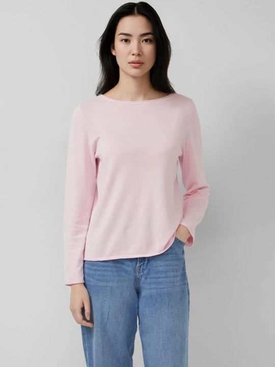 Foto van product Fijn gebreide trui met opgerolde randen s.Oliver roze