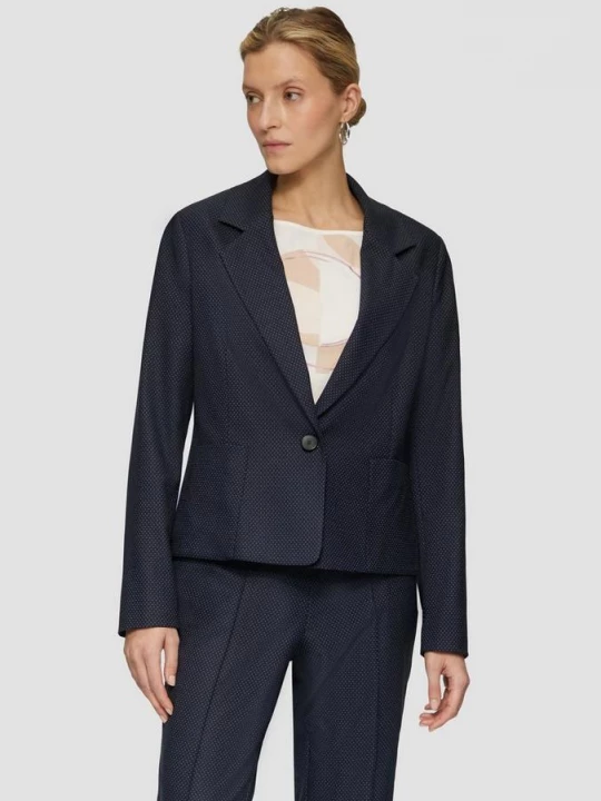 Foto van product Fijn gestippelde blazer met grote zakken s.Oliver blauw