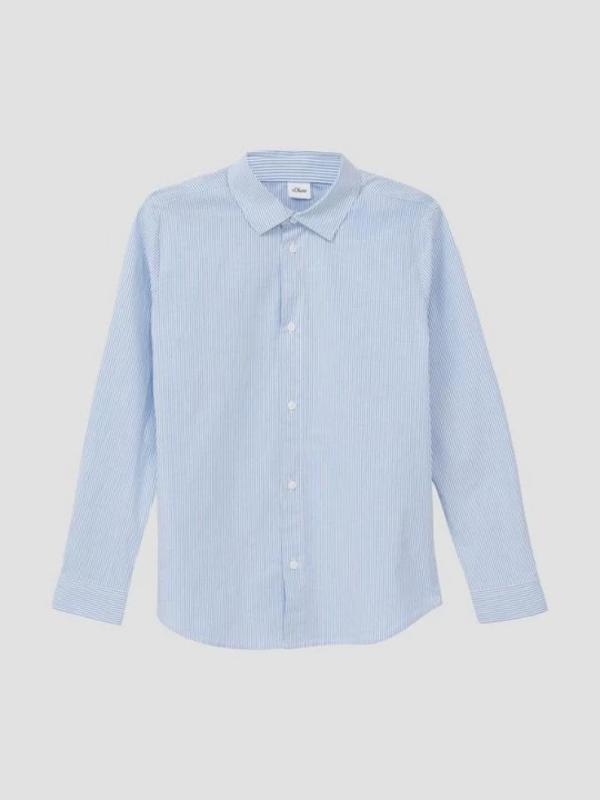 Foto van product Fijn gestreept overhemd van katoenmix s.Oliver blauw