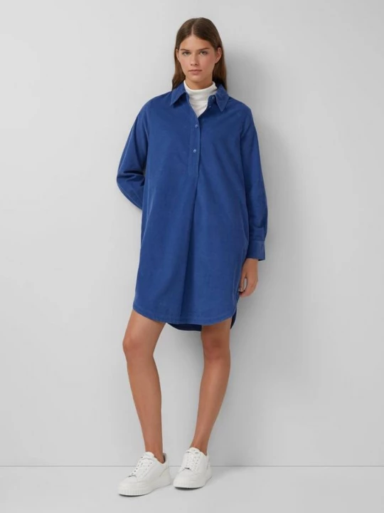 Foto van product Fijne corduroy jurk in een ontspannen pasvorm met steekzakken s.Oliver blauw