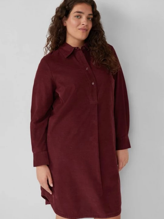 Foto van product Fijne corduroy jurk met overhemdkraag en steekzakken s.Oliver rood