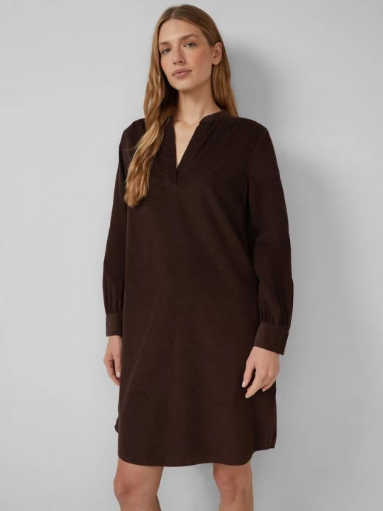 Foto van product Fijne corduroy jurk met zijsplitzakken s.Oliver bruin