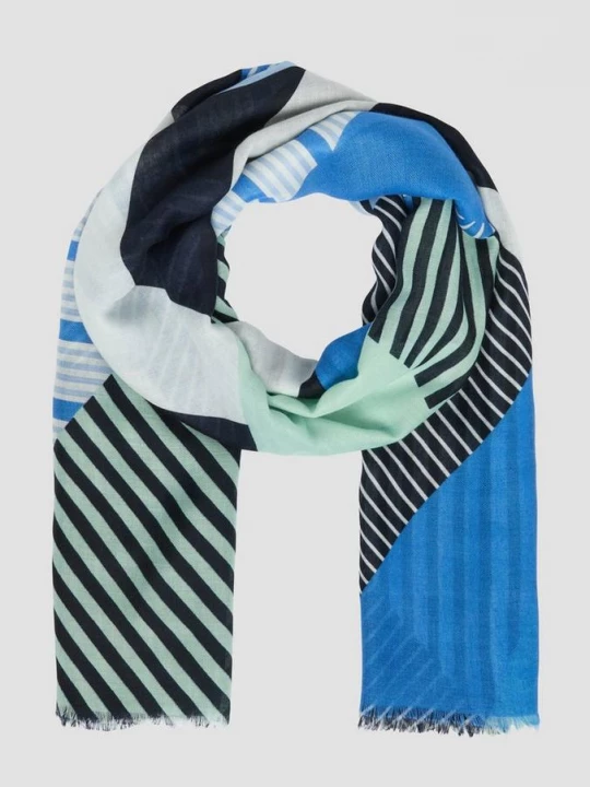 Foto van product Fijne sjaal van gerecycled polyester met een modieuze artwork-print s.Oliver blauw