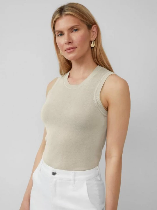 Foto van product Fijngebreide top van viscose met een slim fit s.Oliver beżowy